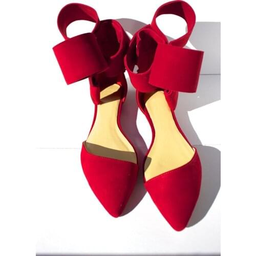 2018 Spring Sweet Ribbon Embellished Ankle Strap Flat Shoes Autumn Wedding Party Dress Shoes Women Pointed Toe Flats Wholesale