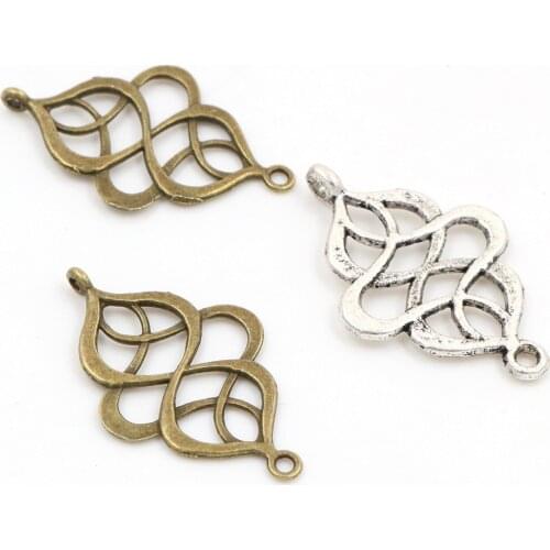 27x18mm 20pcs Antique Silver Plated and Bronze Plated Fashion Connector Handmade Charms Pendant:DIY for bracelet necklace