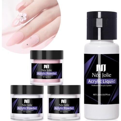 3 Color 3D Acrylic Powder Crystal Nail Extension Glue Carving Nail Glue And Lengthening Decorative Manicure Nail Tool Set