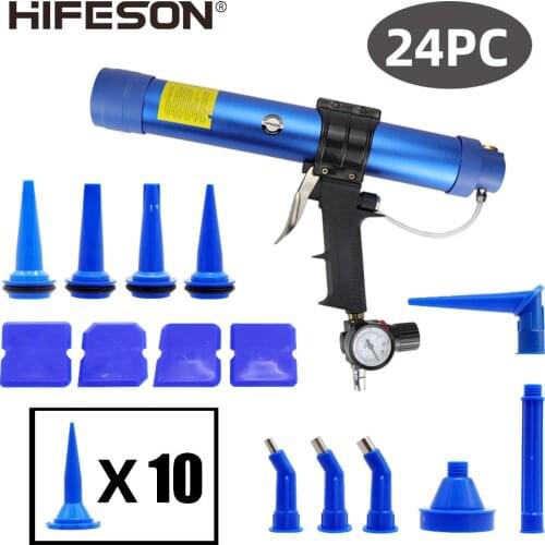 400ml Soft Glass Glue Gun Pneumatic Sheet Metal Glue Gun Structural Glue Silicone Gun with Speed Control Dial Caulking Glue