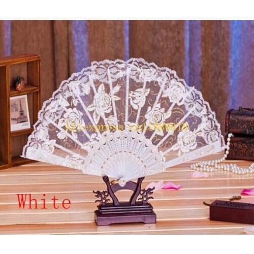 400pcs/lot Fast shipping Chinese Costume Party Wedding Dancing Folding Lace Hand Fan Spanish style hand fans 10 colors
