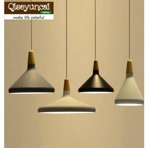 Qiseyuncai Nordic minimalist style aluminum chandelier restaurant bar kitchen fashion designers creative wood lamps