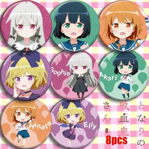 Anime Tonari no Kyuketsuki-san Ms. Vampire who lives in my neighborhood. Cosplay Party Bedge Cartoon Collect Badges Brooch Pins