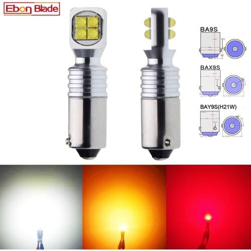 2 x BA9S T4W BAX9S H6W BAY9S H21W Auto LED Light Bulb For Car Indicator Turn Signal Backup Reverse Lamp White Red Amber 12V 24V