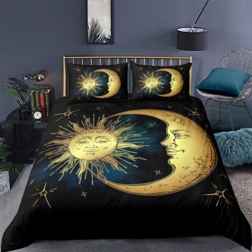 3D Bohemian Duvet Cover Set Bedding Sets Quilt Covers Pillow Cases Full Double Single King Queen Size Sun&Moon Bedding Sets