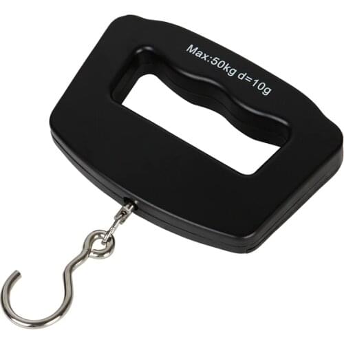 Digital Handheld Hook Luggage Scales 50Kg 10g Pocket Mini LCD Travel Hanging Scale Stainless Steel Kitchen Hook Steelyard