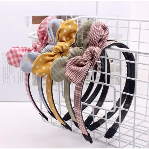 CN 1PCS Baby Girls Rabbit ears Headbands Bunny Ear Bow Hairbands Women Girls Children Hair Head Hoop Bands Accessories Headdress