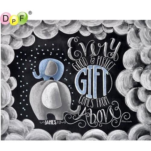 DPF DIY The elephant clouds 5D diamond painting cross stitch needlework diamond mosaic kit full square diamond embroidery crafts