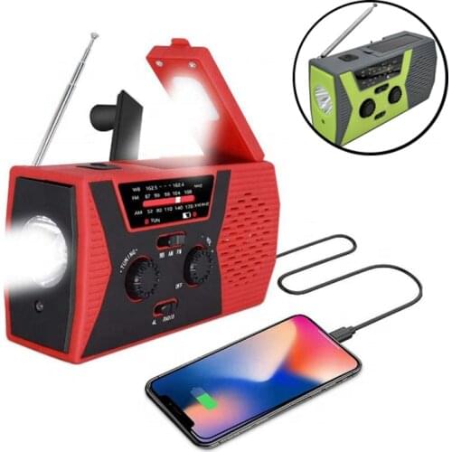 EDC USB Phone Emergency 2000mAh Charger Hand Crank Portable Weather Radio For Outdoor Charger Camping Equipment Survival Tool ED