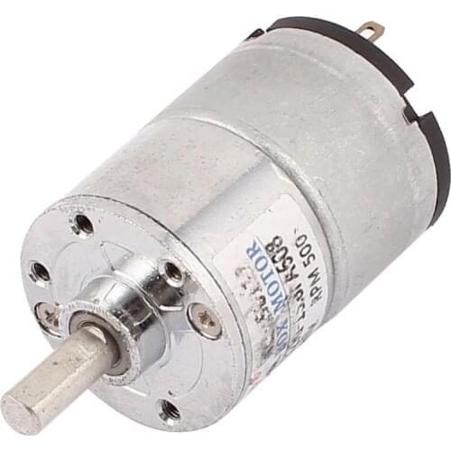 Uxcell DC Motor 12V 400-500RPM Electric Powerful High Torque Gear Box Motors Silver Tone Electrical Equipment Supplies