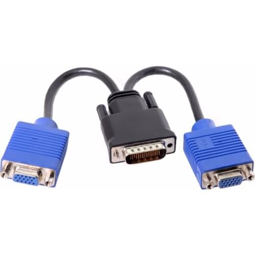Jimier Y Splitter DMS-59 to Dual 15 pin VGA Cable Molex Display Adapter 59 pin LFH - Male