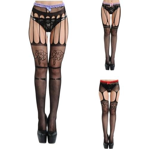 Lace Hollow Sexy Woman Long Tube Over The Knee Fishnet Stockings Exotic Apparel Suspender Net Stockings Сетчатые Колготки 2021
