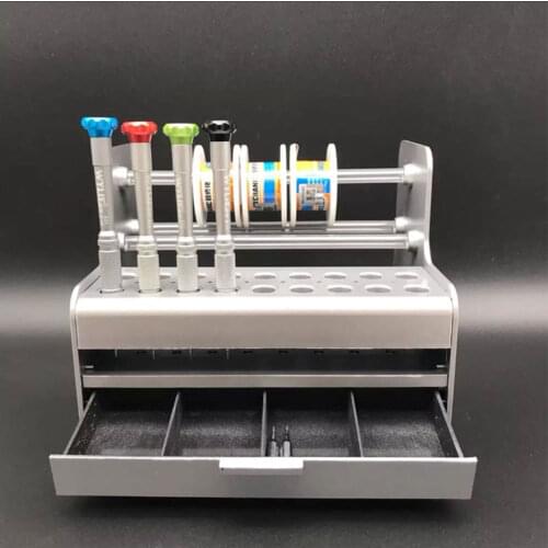 Multifunctional CellPhone Repair Tools Storage Box Soldering Wire Screwdriver Tweezers Electronic Tools Desk Plastic Organizer