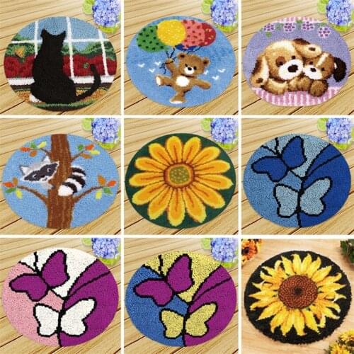 Cartoon Flower Latch Hook Knooppakket Smyrna Knooppakket knoop kussen Handwerken Knooppakket Latch Hook Cushion klinkhaak Kussen