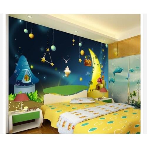 Custom mural 3D non-woven wallpaper Cartoon star children bedroom living room TV background wall Childrens paintings