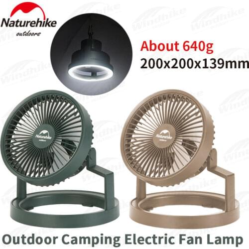 Naturehike Camping Lighting Fan Lamp Multi-Function Tent Hanging Outdoor Chandelier Portable Summer Fan Lamp USB Charging
