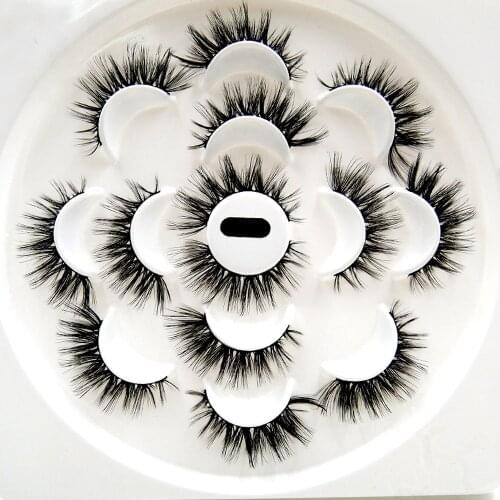 New 7 pairs natural false eyelashes fake lashes hand made long makeup 3d mink lashes extension eyelash mink eyelashes for beauty