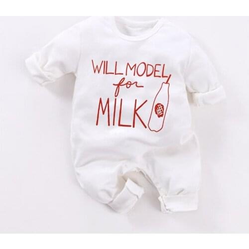 New Fashion newborn baby boy clothes long-sleeved Bottle printing baby rompers infant girl clothes baby clothing set infant suit