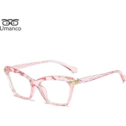 2021 Cat Eye Block Blue Light Glasses for Men Women with Plastic Frame AC Lens Student Study Computer Glasses Black Transparent