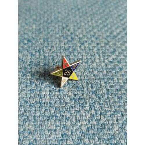 Factory Wholesale 25th Year Of Eastern Star Logo Masonic Mason Lapel Pin Badge