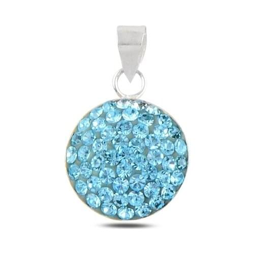 Silver 925 Sterling Crystal Gemstone Pendant