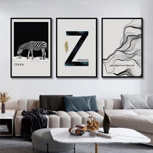 Modern Abstract Picture Animal Zebra Posters Canvas Painting Print Wall Art For Living Room Nordic Style Bedroom Home Decoration