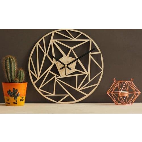 Modern fashion creative geometric pattern wall clock wall wall art decoration clock wall watch quartz clock wooden wall clock