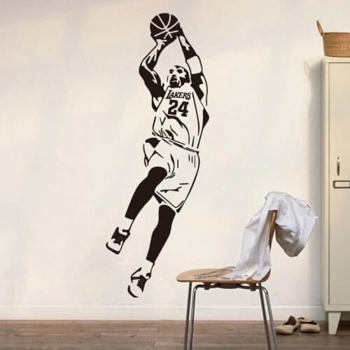 Modern Large Kobe Basketball Player Bryant 24 8 Wall Sticker Bedroom Boy Room Athlete Basketball Sport Wall Decal Vinyl Decor