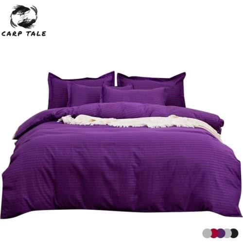 Solid Color Duvet Cover Pillowcase 2/3pcs Nordic White Black Red Gray Purple Bedding Set Adult Full Queen King Size Quilt covers