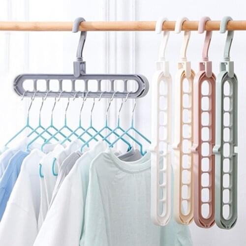 9 Holes Clothes Coat Hangers Organizer Plastic Multifunction Clothes Hangers Baby Clothes Drying Racks Storage Rack Magic Hanger