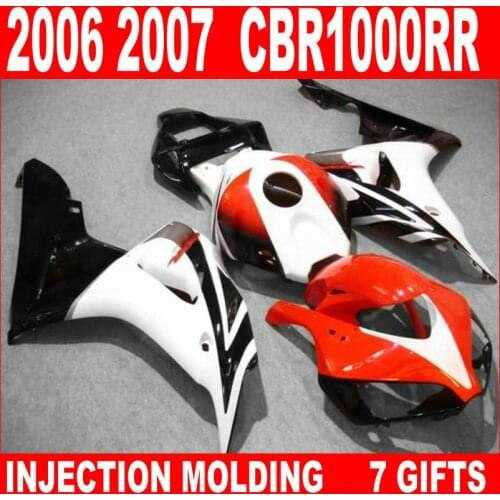 High quality parts for HONDA 2006 2007 CBR1000RR fairings custom cbr 1000 rr 06 07 fairing orange white black LGB85