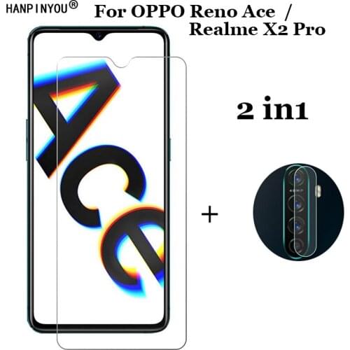 2-in-1 Tempered Glass For OPPO Reno Ace Camera Lens Protection Film Screen protector For Realme X2 Pro 6.5" Protective glass