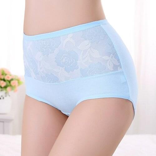 KL1021 Bragas feminina soft breathable high waist jacquard embroidery women panties cotton briefs lingerie