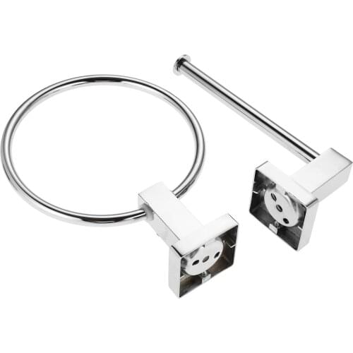 1PC Stainless Steel Matte Black Towel Ring Round Clothes Bracket Holder Wall-mount Bathroom Supporter Hardware Accessories