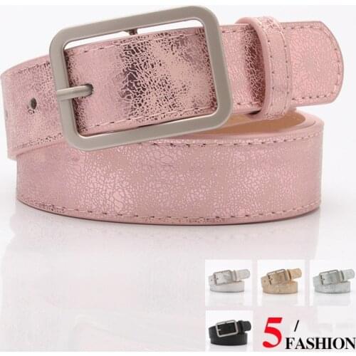 1pcs New Ladies Gold Shiny Black Wide Waist Belt for Women Jeans Fashion Silver Pin Buckle Belt Female