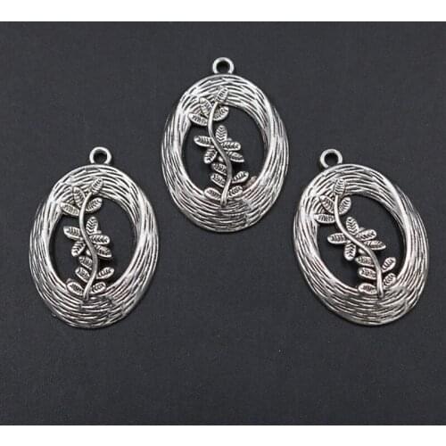 10pcs Antique Silver Color Potted Plant Charm Vintage Necklace Bracelet DIY Metal Jewelry Alloy Pendant 30*21mm A1802