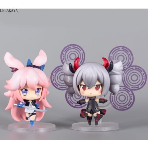 2PCS/Set Game Honkai Impact Black Nuclear Erosion Bronya Zaychik Yae Sakura Q Version MmiHoYo PVC Anime Action Figure Toy 10cm