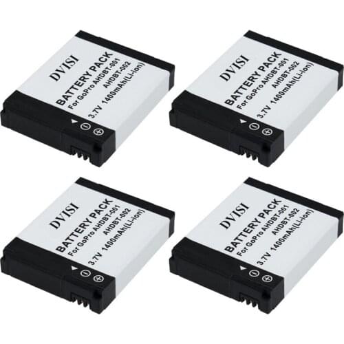 4Pcs/lot AHDBT-001 AHDBT 001 AHDBT-002 Camera Battery for GoPro Go Pro HD Hero1 Hero2 Motorsports Surf Outdoor 960 1080P Edition