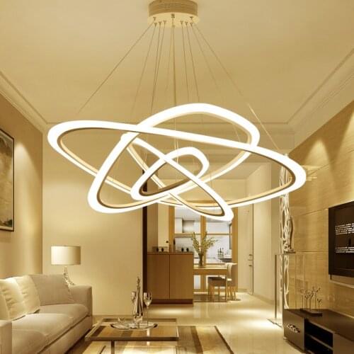 Acrylic Ring LED Chandeliers Loft Illumination Nordic Suspension Luminaire Art Deco Lighting Fixtures Modern Hanging Lights