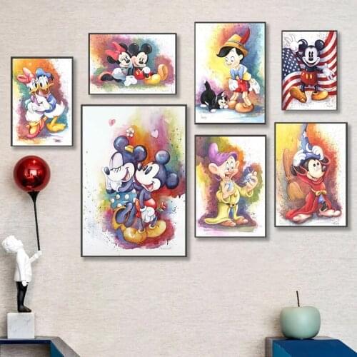 Disney Cartoon Mickey Mouse and Donald Duck Diamond Painting Diamond Embroidery Full Mosaic Cross Stitch Kits for Kid Home Decor