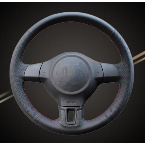 Car Braid On The Steering Wheel Cover for Volkswagen VW Golf 6 Mk6 VW Polo MK5 2010-2013Q Auto Braiding Wheel Covers Accessory