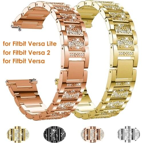 Bling Bracelet for Fitbit Versa 2/3 Band Replacement for Fitbit Sense Watchband Accessories Metal Watch Strap for Woman Correa