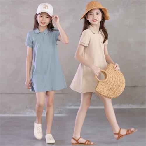 Childrens Clothing Summer 2021 New Baby Girls Fashion Short Sleeve Tshirt Dress Kids Polo Shirt Dresses