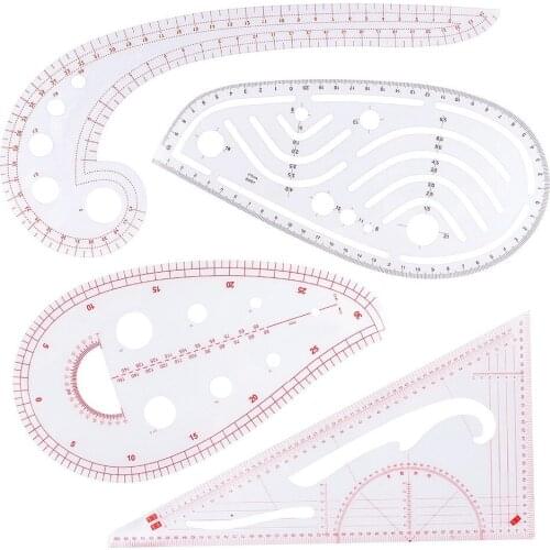 Sewing Tools 4Stlye Sew French Curve Metric Shaped Ruler Measure for Sewing Dressmaking Pattern Design Bendable Drawing Template