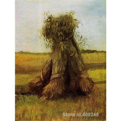 Online Art Gallery Vincent Van Gogh Handmade oil paintings Sheaves of Wheat in a Field High quality