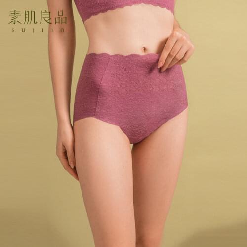 Sujiin Lace Panties Womens Underwear Sexy High Waist Comfortable Soft Seamless Girl Briefs Female Underpant Lingerie N125