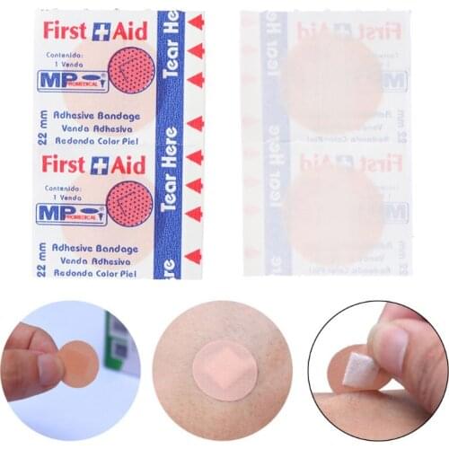 100Pcs Adhesive Round Band Aid Wound Plaster First-Aid Circle Ring Bandage 22mm