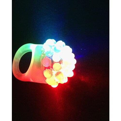 Flashing Bubble Ring Rave Party Blinking Soft Jelly Glow Hot Selling Cool Led Light Up lin2558
