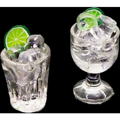 1:12 Resin Dollhouse Mini Ice Lemon Water Drink Cup Miniature Dollhouse Accessories Cups Toy Mini Decoration Gifts