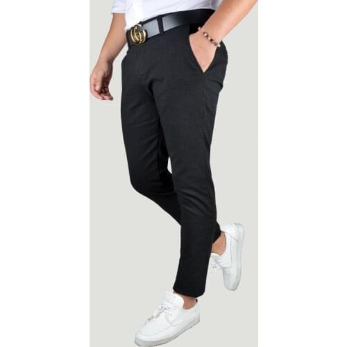 Men Black Linen Trousers
